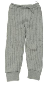 Šedé vzorované pletené zateplené kalhoty C&A