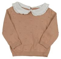 Staroružový sveter s bambulkami a golierikom George