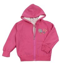 Ružová prepínaci mikina s lízátky a kapucňou