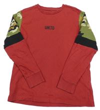 Červeno-army tričko s nápisom Next