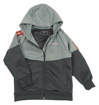 Sivo-tmavosivá prepínaci športová mikina s logom a kapucňou McKenzie