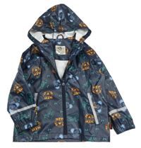 Tmavomodrá nepromokavá bunda so zvieratkami a kapucňou Lupilu