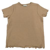 Béžové žebrované tričko F&F