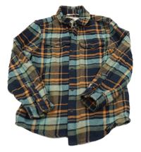 Barevná kostkovaná flanelová košilová bunda M&S