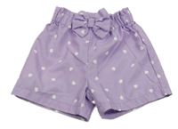 Lila kraťasy s bodkami a mašlou Shein