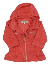 Oranžová šusťáková jarní parka s kapucí DKNY