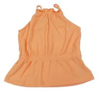 Oranžový strukturovaný peplum top Y.F.K. 