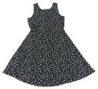 Čierne šaty s bielými kvietkami H&M