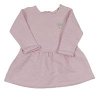 Svetloružové teplákové vyteplené šaty so srdiečkami a korunkou Ergee