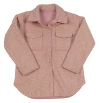 Světlerůžová huňatá košilová bunda St. Bernard