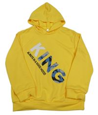 Žltá mikina s nápismi a kapucňou SHEIN