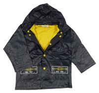 Tmavomodrá pláštěnka s uzly a lodičkami a odopínacíá kapucňou