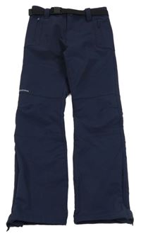 Tmavomodré softshellové thermo kalhoty s páskem Quechua