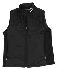 Černá šusťákovo/softshellová zateplená vesta s prošíváním DRUIDS