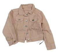 Nové - světlerůžová riflová crop bunda s límečkem St. Bernard