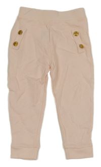 Světlerůžové tepláky s gombíky RIVER ISLAND