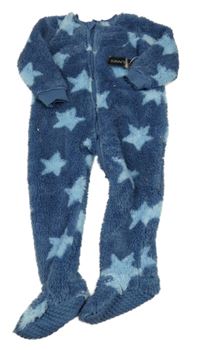 Nové - modrá huňatá kombinéza s hviezdičkami St. Bernard