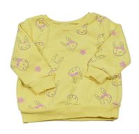 Žlutá mikina se zajíčky a květy St. Bernard