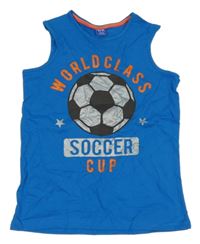 Modré tielko s loptou a nápismi Y.F.K.