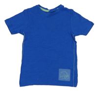 Cobaltovoě modré melírované tričko s nášivkou alive