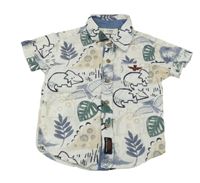 Smetanová košile s dinosaury a listy M&F