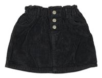 Čiernošedá paper bag menšestrová sukňa ZARA