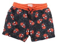 Čierno-červené plážové kraťasy so Spider-many PRIMARK