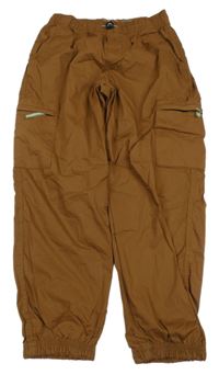 Bronzové cargo jogger PULL ON cuff šusťákové podšité kalhoty H&M