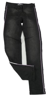 Čiernošedé skinny rifle s pruhom POCOPIANO