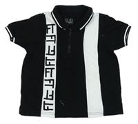 Čierno-biele pruhované polo tričko Firetrap