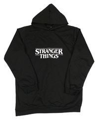 Čierna mikina s nápisom a kapucí - Stranger Things