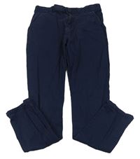 Tmavomodré plátenné chino nohavice F&F