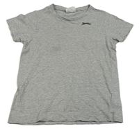 Sivé melírované tričko s logom Slazenger