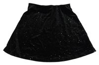 Černá třpytivá sametová sukně H&M