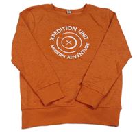 Tehlová melírovaná mikina s potlačou a nápisom zn. Yigga