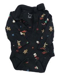 Černé polo body s vánočním motivem Nutmeg