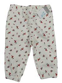 Nové - Biele kvetované tepláky Primark