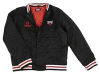 Černý šusťákový zateplený bomber - Chicago Bulls - Lavine Primark