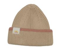Pudrová rebrovaná pletená čapica s nášivkou Leigh Tucker