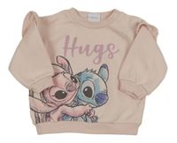 Svetloružová mikina s Angel a Stitchem Disney