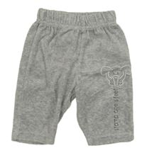 Šedé melírované sametové tepláky se slonem