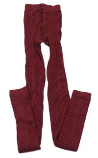 Vínové vzorované punčocháče bez šlapiček