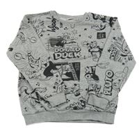 Sivá melírovaná mikina s Mickeym a přáteli Disney