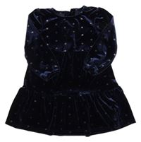 Tmavomodré zamatové šaty s hviezdami Dunnes