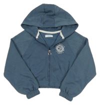 Modrošedá prepínaci crop mikina so sluncem a kapucňou Primark