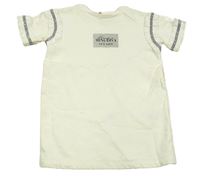 Smotanové teplákové šaty s nápisom a volánikmi River Island