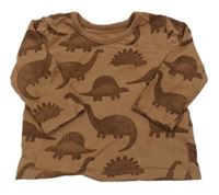 Hnedé tričko s dinosaurami George
