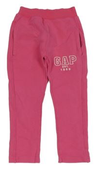 Tmavoružové tepláky s nápisem GAP