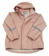 Růžová nepromokavá bunda s kapucí