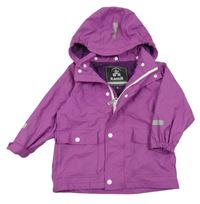 Fialová nepromokavá jarná bunda s kapucňou